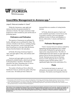 Insect/Mite Management in Annona Spp.1