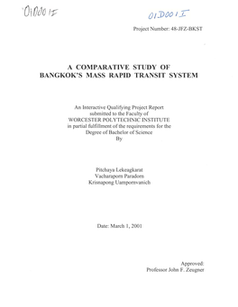 A Comparative Study of Bangkok's Mass Rapid Transit System