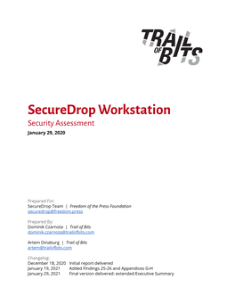 Securedrop Workstation Security Assessment January 29, 2020