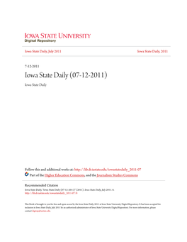 Iowa State Daily, July 2011 Iowa State Daily, 2011