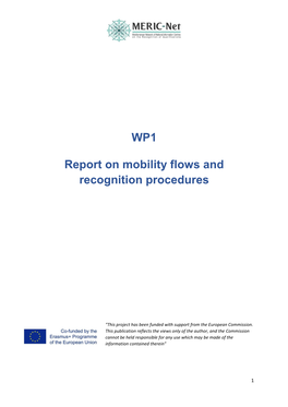 WP1 Report on Mobility Flows and Recognition Procedures