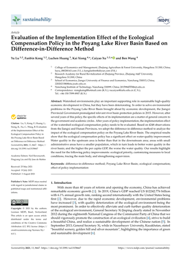 Evaluation of the Implementation Effect of the Ecological Compensation Policy in the Poyang Lake River Basin Based on Difference-In-Difference Method