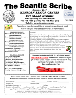 Hampden Senior Center 104 Allen Street