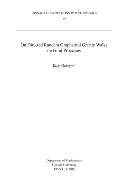 On Directed Random Graphs and Greedy Walks on Point Processes