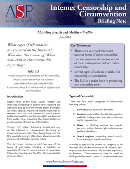 Internet Censorship and Circumvention Briefing Note