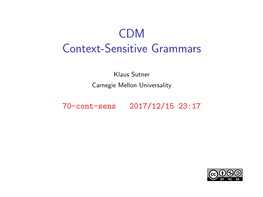 CDM [1Ex]Context-Sensitive Grammars