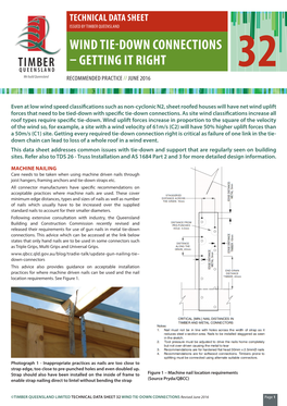 Wind Tie-Down Connections – Getting It Right 32 Recommended Practice // June 2016