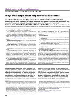 Fungi and Allergic Lower Respiratory Tract Diseases