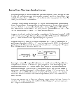 Lecture Notes - Mineralogy - Periclase Structure