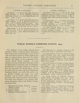 Wesley College Chronicle. Public Schools Combined