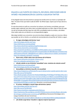 Enlaces a Las Fuentes De Consulta, Recursos, Direcciones Web De Interés Y Recomendación De Cuentas a Seguir En Twitter