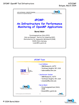 Dpomp: an Infrastructure for Performance Monitoring of Openmp Applications