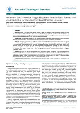 Addition of Low Molecular Weight Heparin to Antiplatelet in Patients