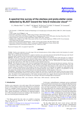 A Spectral Line Survey of the Starless and Proto-Stellar Cores Detected by BLAST Toward the Vela-D Molecular Cloud�,