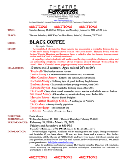 Black Coffee Audition Flyer