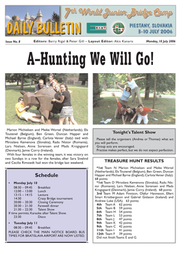 A–Hunting We Will Go!