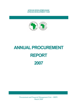Annual Procurement Report 2007