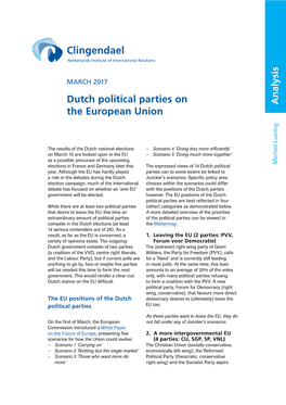 Dutch Political Parties on the European Union