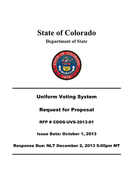 State of Colorado Department of State