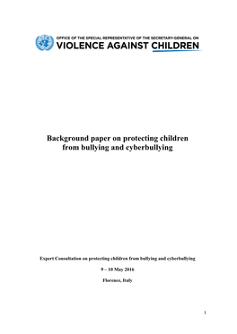 Background Paper on Protecting Children from Bullying and Cyberbullying