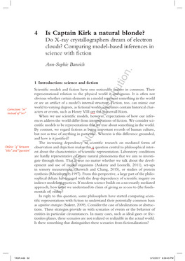 Is Captain Kirk a Natural Blonde? Do X-Ray Crystallographers Dream of Electron Clouds? Comparing Model-Based Inferences in Science with ﬁction