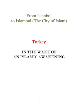 From Istanbul to Islambul (The City of Islam) Turkey