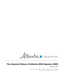 General Status of Alberta Wild Species 2005