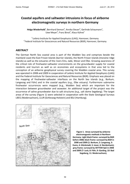 Coastal Aquifers and Saltwater Intrusions in Focus of Airborne Electromagnetic Surveys in Northern Germany