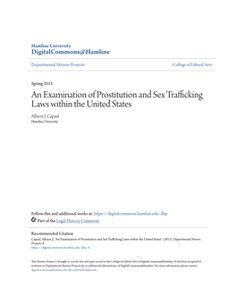 An Examination of Prostitution and Sex Trafficking Laws Within the United States Allison J