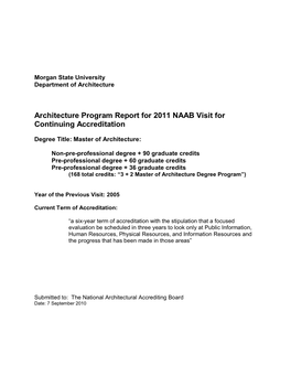 2011 NAAB Architecture Program Report