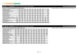 PTI Cymru A4 Landscape Timetable