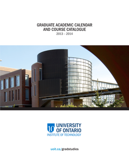 GRADUATE Academic Calendar and Course Catalogue 2013 – 2014