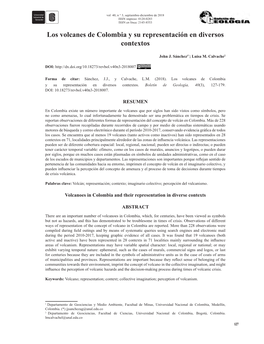 Los Volcanes De Colombia Y Su Representación En Diversos Contextos