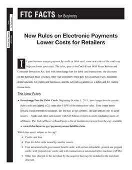 New Rules on Electronic Payments Lower Costs for Retailers