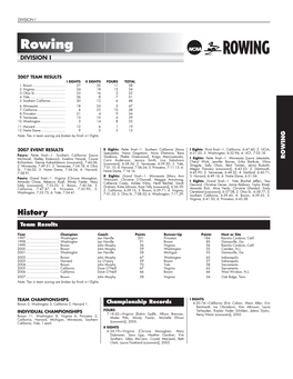 Rowing DIVISION I