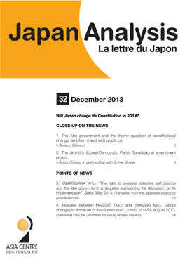 Japan Analysis La Lettre Du Japon