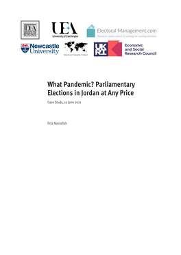What Pandemic? Parliamentary Elections in Jordan at Any Price