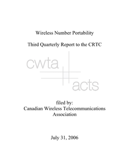 Canadian Wireless Telecommunications Association July