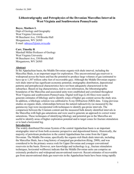 Lithostratigraphy and Petrophysics of the Devonian Marcellus Interval in West Virginia and Southwestern Pennsylvania