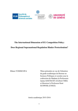 The International Dimension of EU Competition Policy