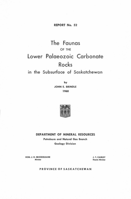 Geological Report 52: the Faunas of The