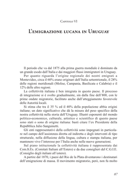 L'emigrazione Lucana in Uruguay