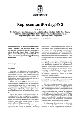 Representantforslag 83 S