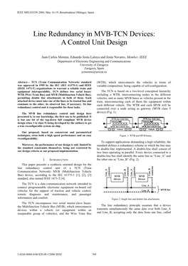 Line Redundancy in MVB-TCN Devices: a Control Unit Design