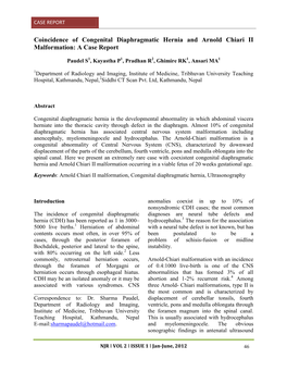 Coincidence of Congenital Diaphragmatic Hernia and Chiari II