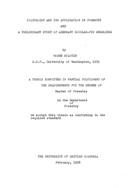 Polyploidy and Its Application in Forestry and A