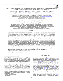 HAT-P-65B and HAT-P-66B: TWO TRANSITING INFLATED HOT JUPITERS and OBSERVATIONAL EVIDENCE for the REINFLATION of CLOSE-IN GIANT PLANETS* J