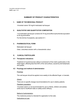 Summary of Product Characteristics