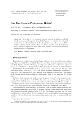 How Fast Could a Proto-Pulsar Rotate?