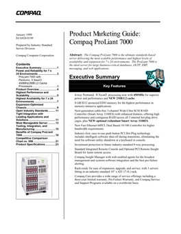 Product Marketing Guide: Compaq Proliant 7000 2